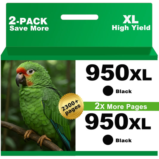 950XL 951XL Combo Compatible for HP 950 951 XL Ink Cartridge High Yield Replacement for OfficeJet Pro 8600 8610 8615 8620 8625 8630 8640 8660 8100 8110 Printers (2-Pack, Black)