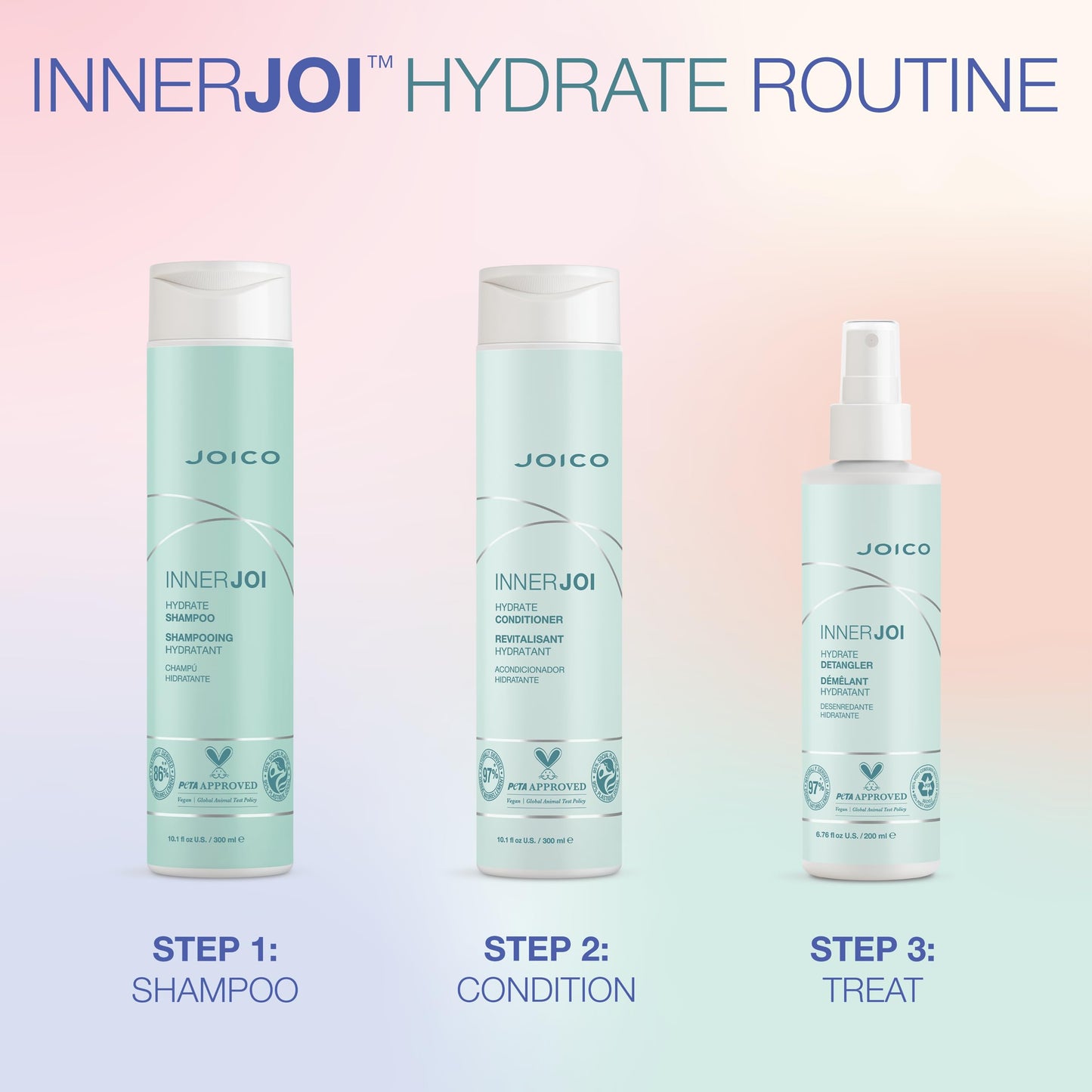 Joico InnerJoi Hydrate Conditioner | For Dry Hair & Scalp | Sulfate & Paraben Free | Naturally-Derived Vegan Formula | 10.1 oz