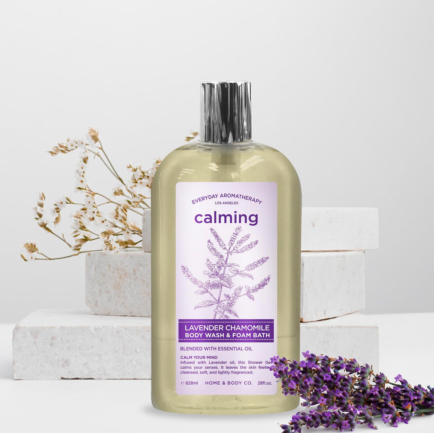 Everyday Aromatherapy Body Wash Duo | Eucalyptus Mint and Lavender Chamomile | 28oz Pack of 2 | Home and Body Company