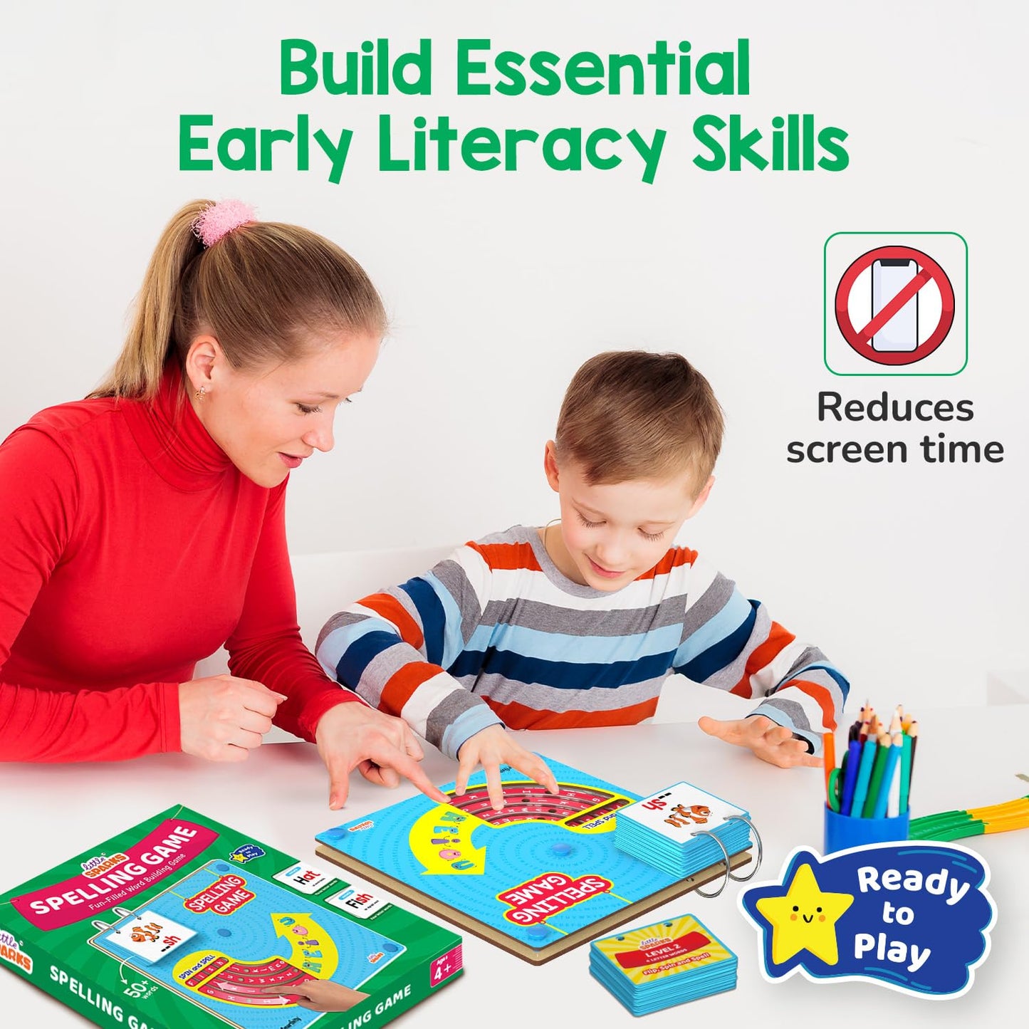 Smartivity Spelling Game I Early Vocabulary Building Learning Toy for Kids 4-8 Years I 50+ Picture Cards with Rotating Letter Wheels I Educational Birthday Gift for Boys & Girls 4,5,6,7,8, Years Old