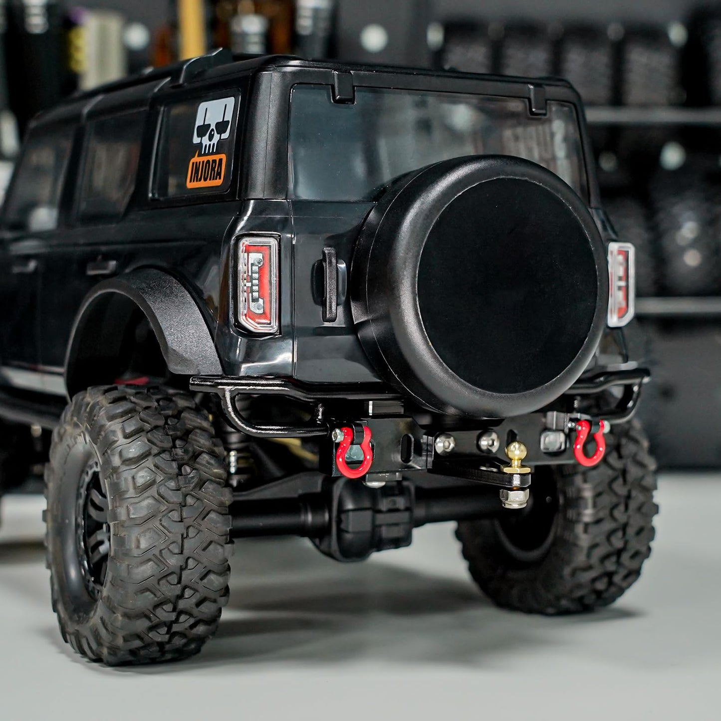 INJORA Front&Rear Tube Bumper Metal Bumper Set for TRX4M Bronco Upgrade 1/18 RC Crawler