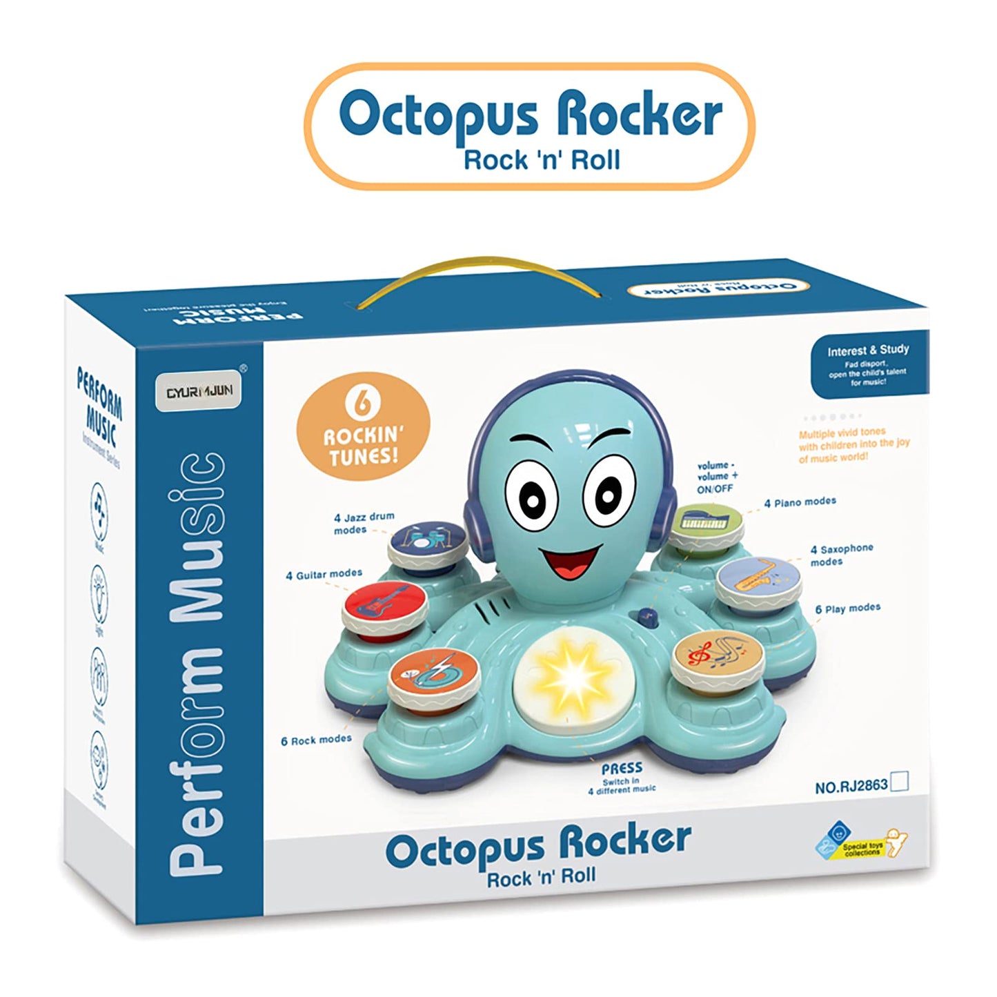 CYURMJUN Baby Musical Toy, Educational Toys for Toddlers, Octopus Musical Toy, Musical Educational Toys for Preschool, Birthday Toys for Girls and Boys
