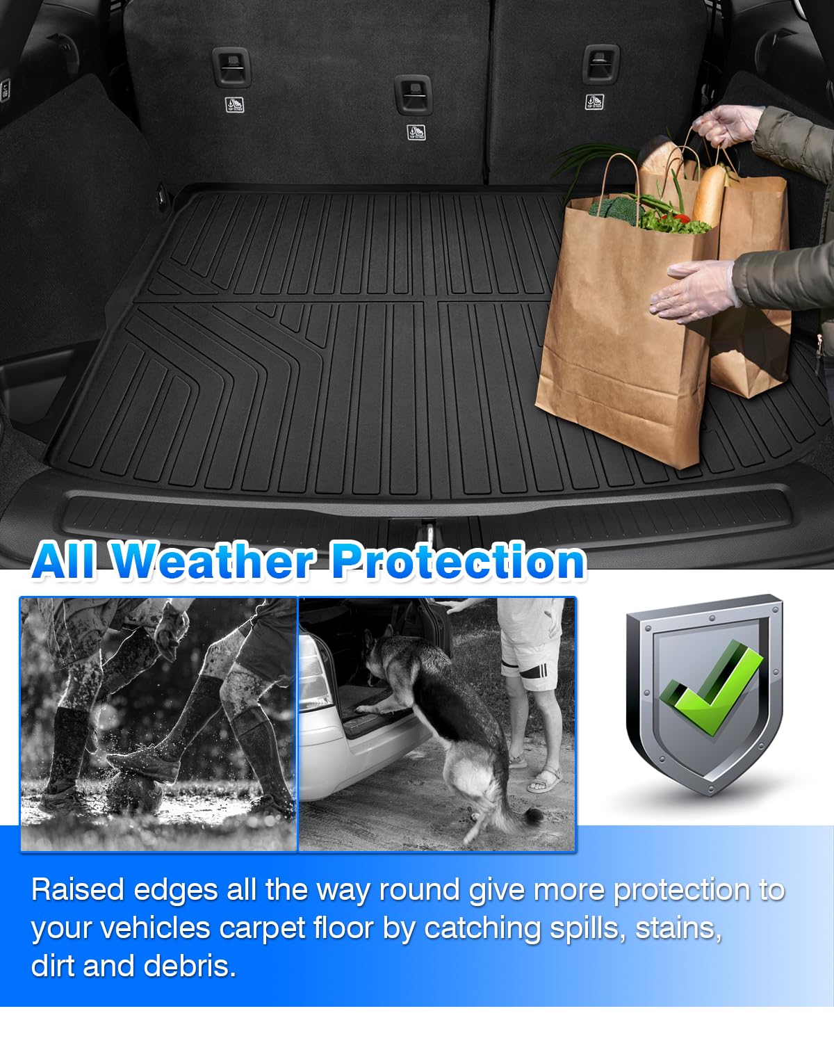 Cartist Cargo Liner - Trunk Mat for Jeep Grand Cherokee 2022-2026 5 Seater Only (NOT for WK or Grand Cherokee L), All Weather Cargo Mat for Cherokee Accessories, Heavy Duty Car Mats, Car Accessories