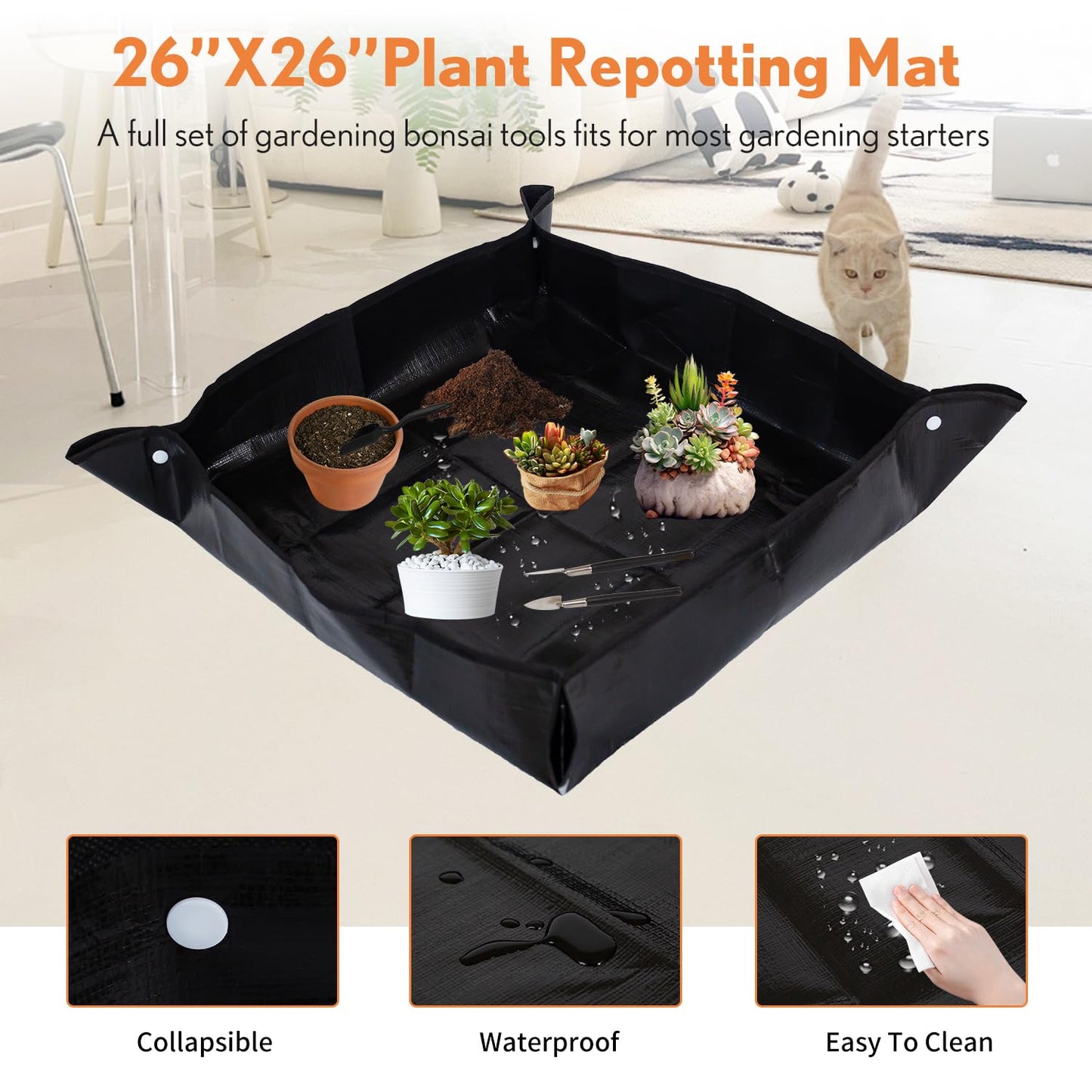 Bonsai Tools Kit 20 Pcs Garden Tools Set for Beginner, Includes Bonsai Wire Kit, Plant Mat, Pruning Shears, Bonsai Scissors, Succulent Tools in Leather Storage Bag, Gardening Gift for Women Men