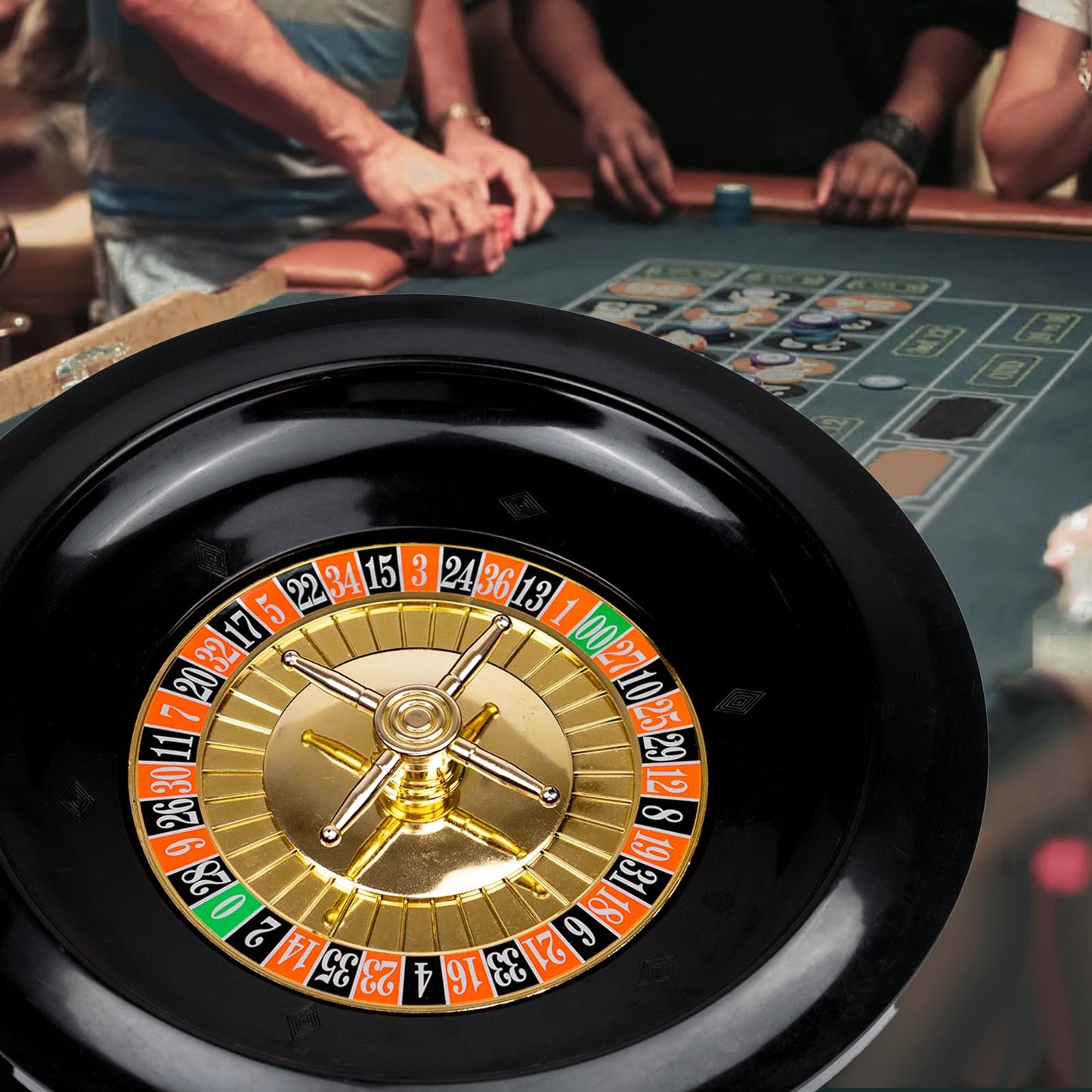 Roulette Wheel and Craps Set with Large Double Sided Felt, 10 Inch Roulette Wheel, Chip Rake, 200 Chips, Roulette Marker, 3 Dices, Perfect for Game Night Party