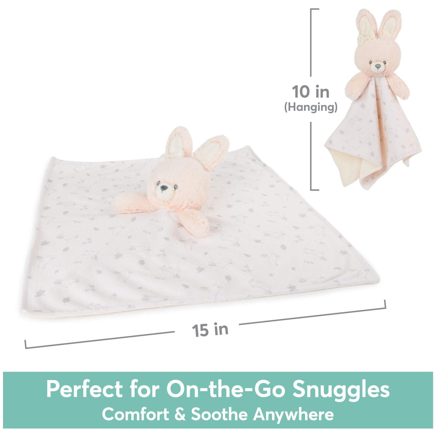 GUND Baby Sustainably Soft Bunny Lovey, Stuffed Animal Plush Blanket Made from 100% Recycled Materials, for Babies and Newborns, Pink/Cream, 10”