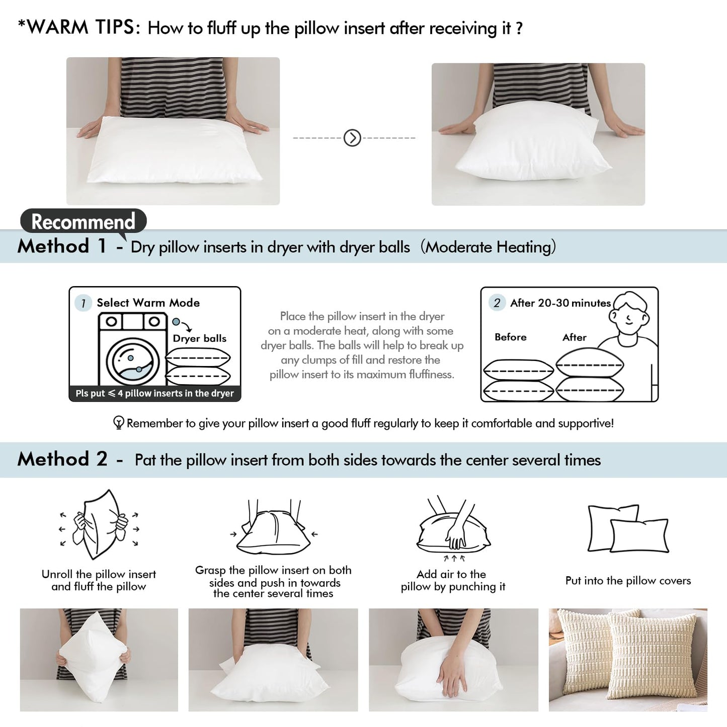 MIULEE 12x20 Inch Throw Pillow Insert Set of 4,Premium Pillow Stuffer Sham Rectangle for Decorative Cushion Bed Couch Sofa