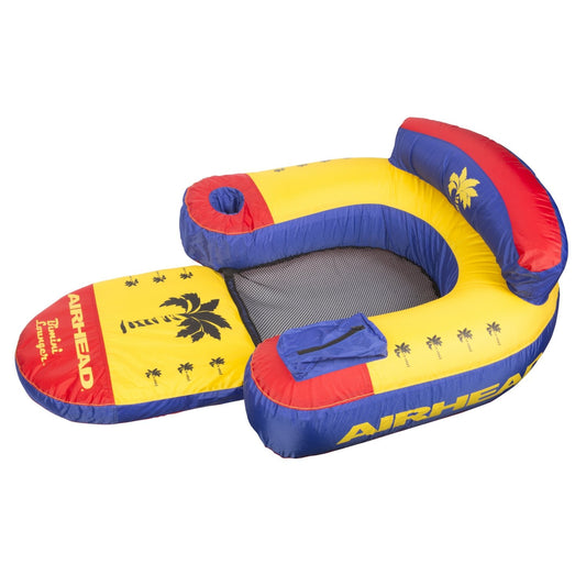 AIRHEAD Bimini Lounger II, 1 Person Pool Float with Drink Holder Zip Storage Pocket