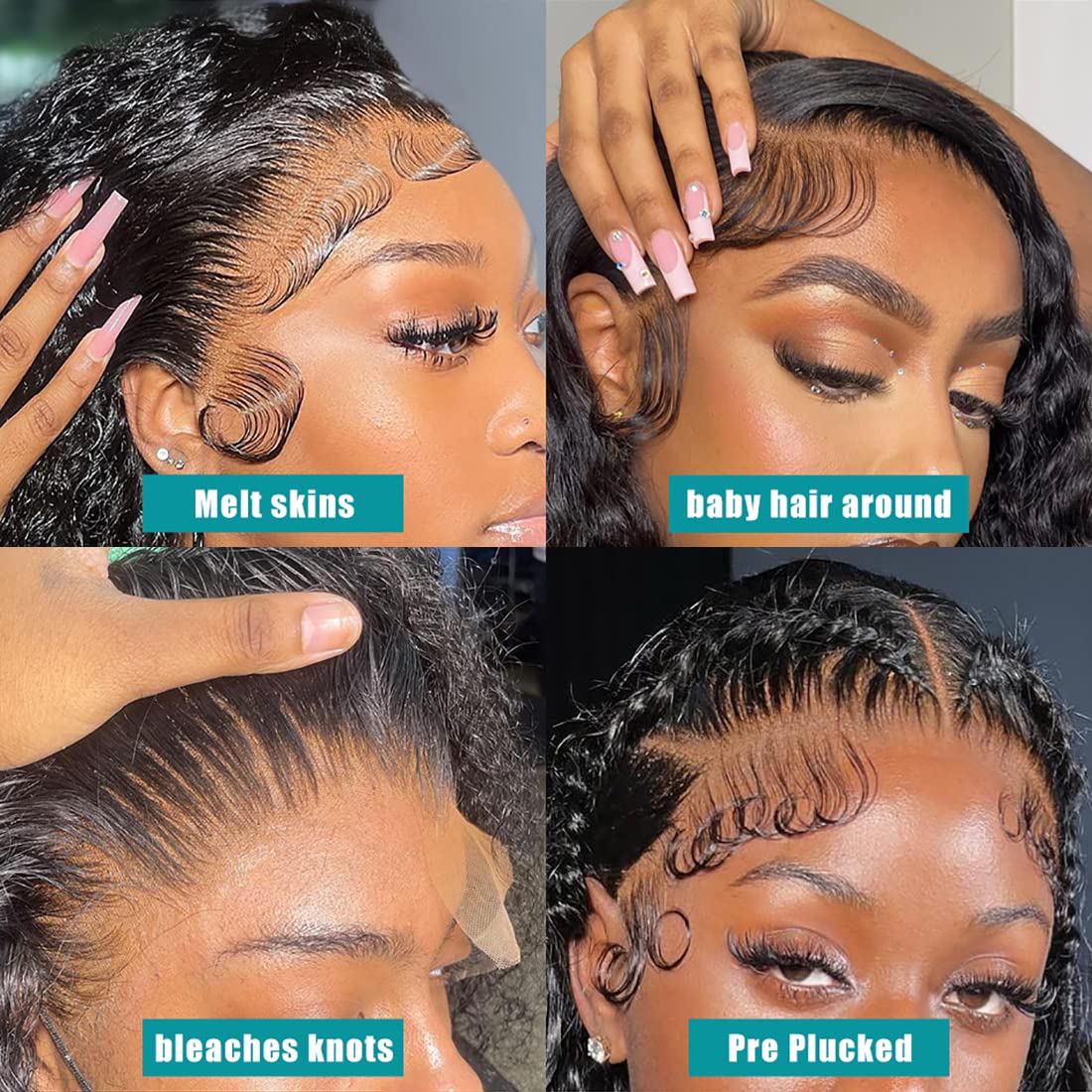 Pinketer Deep Wave Lace Front Wigs Human Hair Natural 13x4 Lace Frontal Wet and Wavy Wig 180% Density Brazilian Virgin Human Hair Wigs for Black Women with Baby Hair (Deep Curly Wig, 26 Inch)