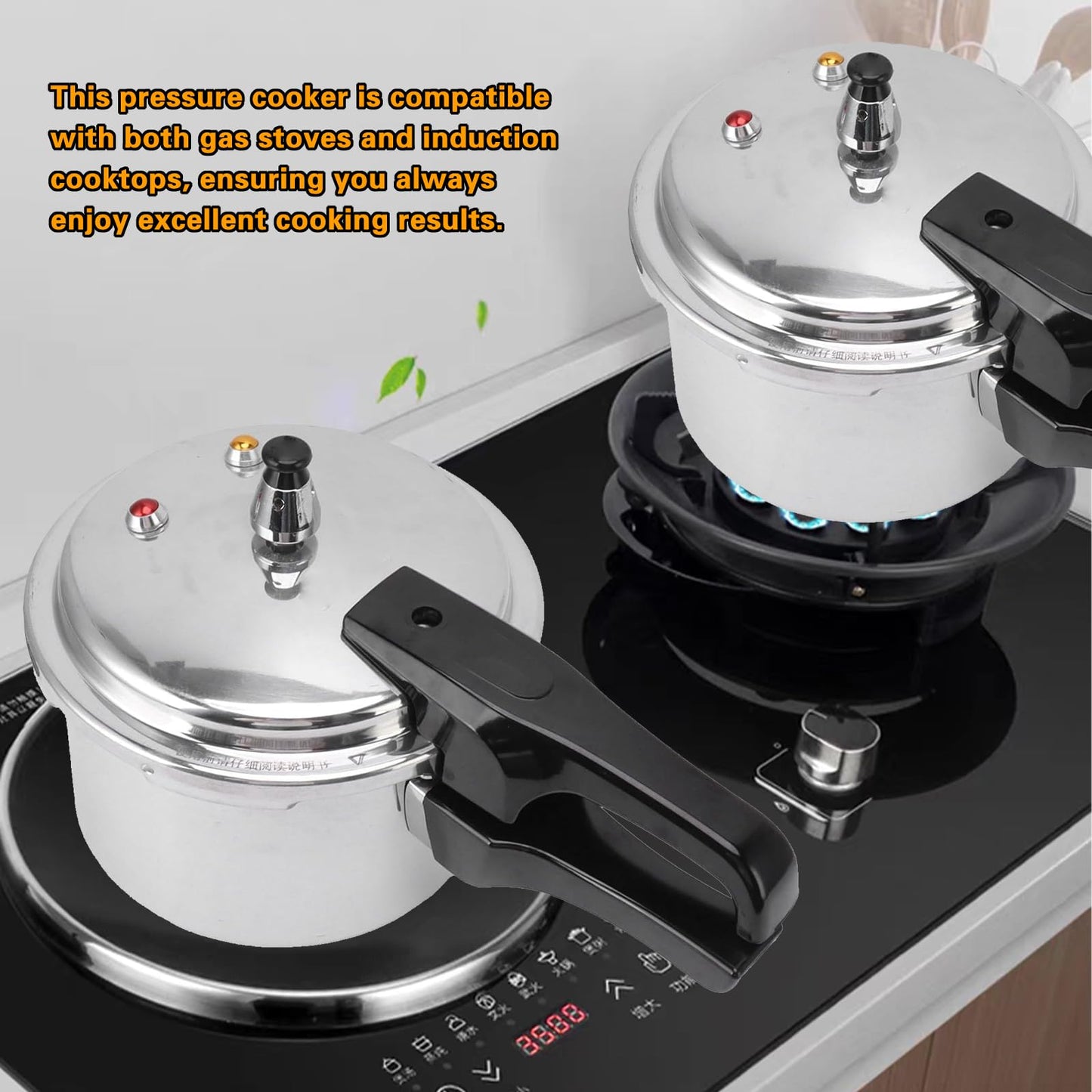 Small Pressure Cooker, Mini Aluminum Alloy Pressure Cooker with Magnetic bottom, Safety and Durable Compact Pressure Canner compatible for induction cookers and gas stoves (3L)