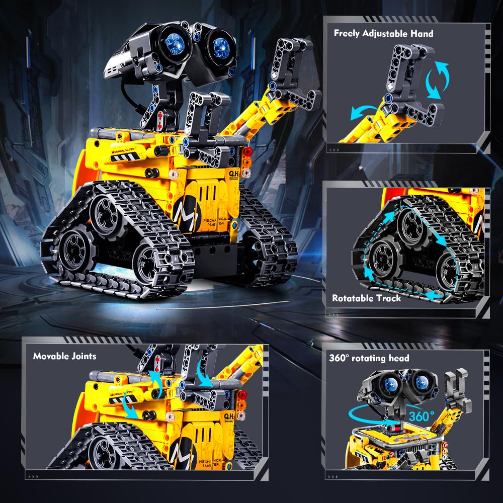 INSOON Robot Toys for Kids Building Set, 520 PCS App & Remote Control Robotics Kit, 5-in-1 RC Wall Robot Engineer Robot Dinosaur Building Block Toy Gift for Kids 6 7 8 9 10 11 12+ Years Old Boys Girls