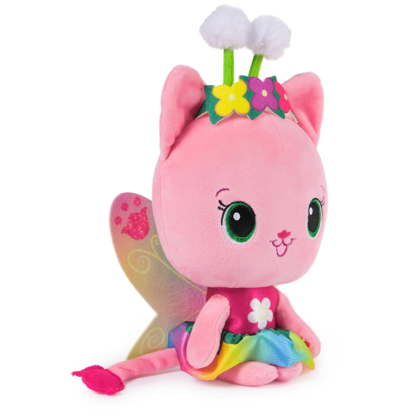 Gabby’s Dollhouse Fairylandia Official Rainbow Light-Up Kitty Fairy Plush, Cat Stuffed Animal, Sensory Toys for Ages 3 & Up
