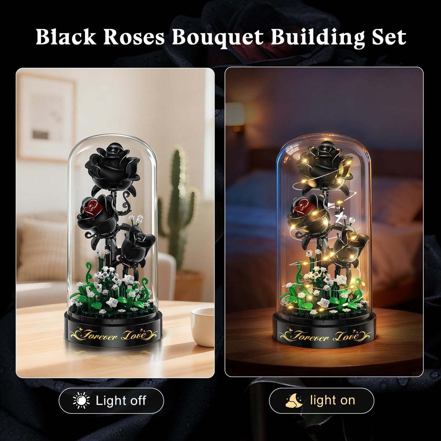 HiWEEGO Black Bouquet Building Set