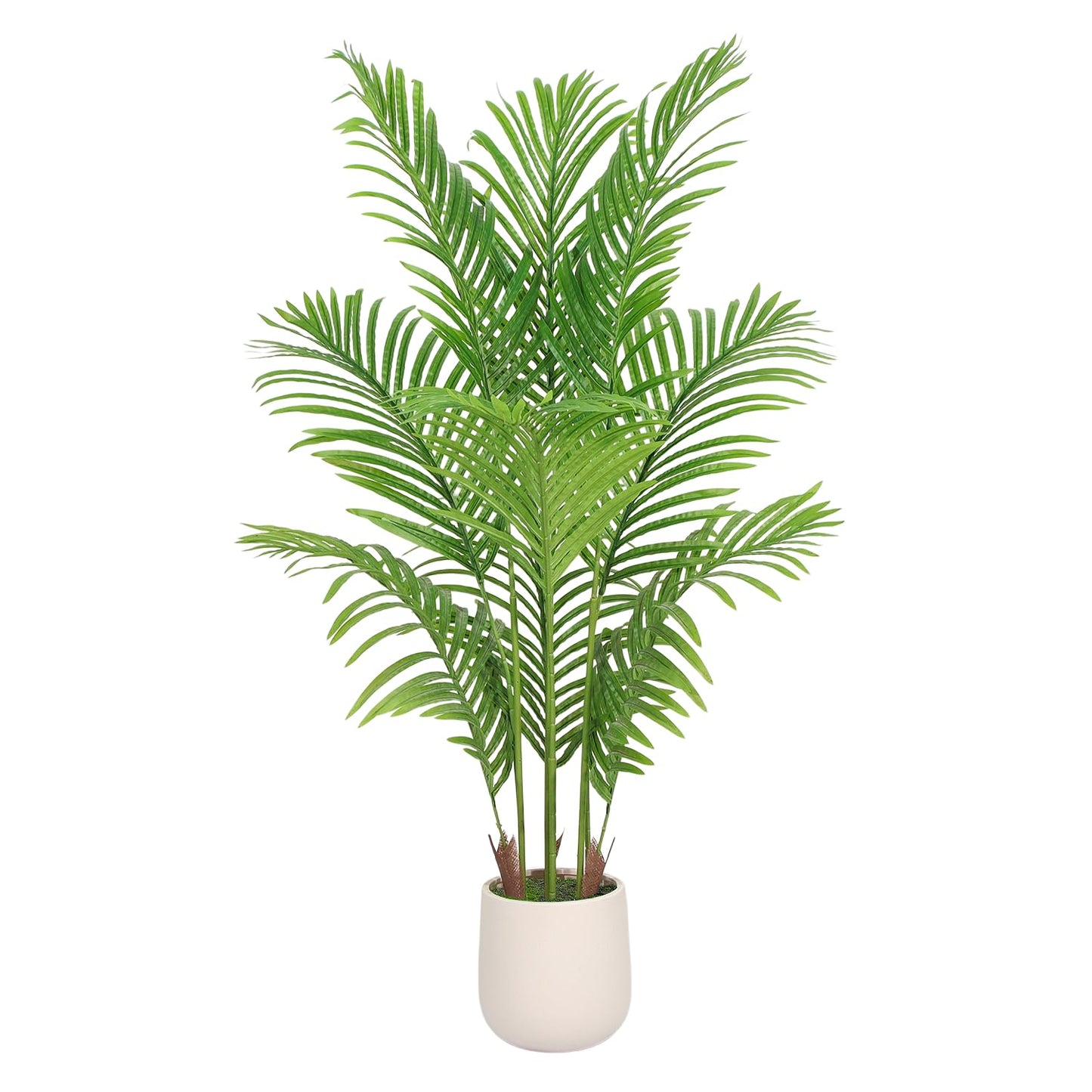 Artificial Palm Tree 4FT, Fake Tree Tall Fake Plant with White Planter, Artificial Tree Faux Floor Plant Artificial Plant Indoor for Home Office Living Room Decor