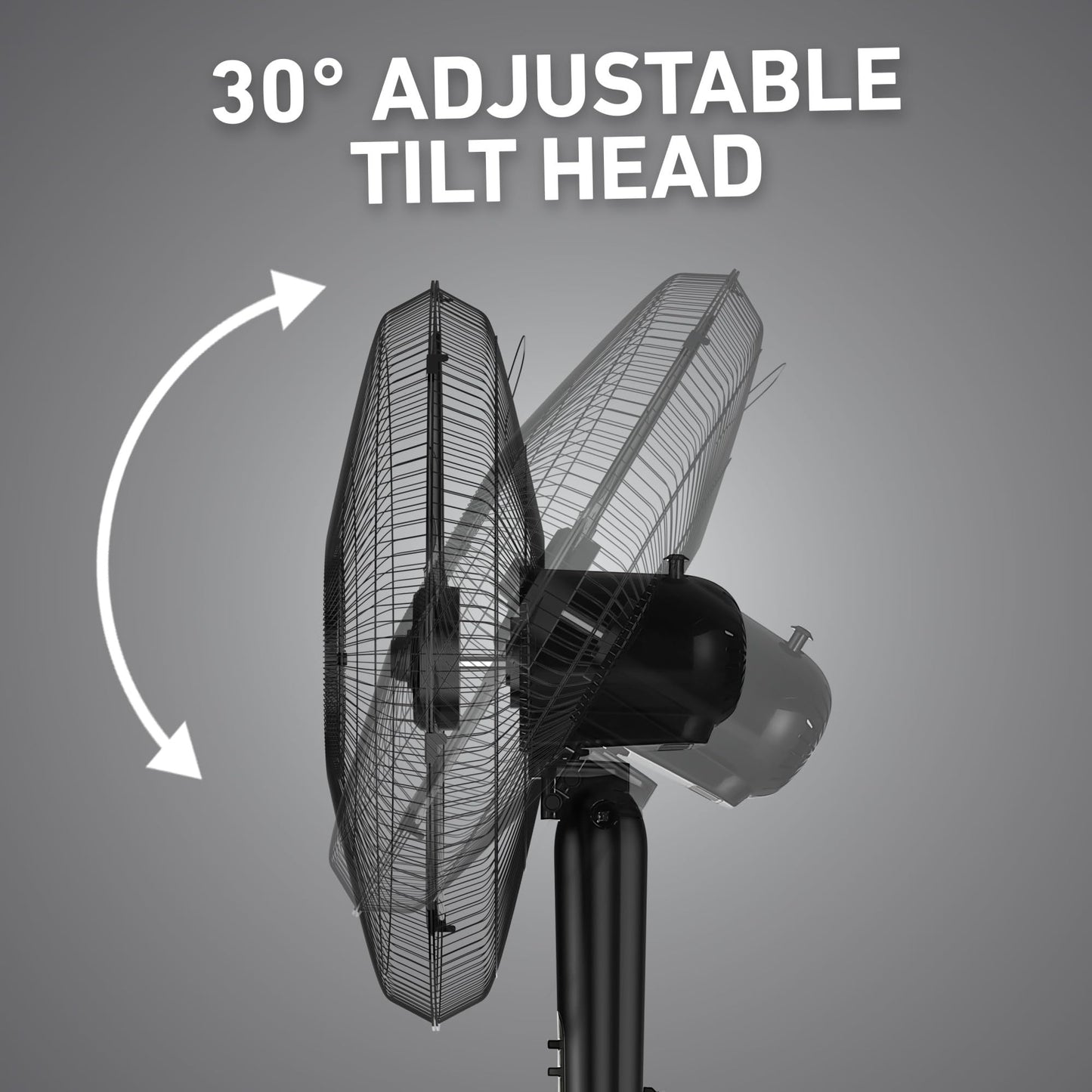 Holmes 18 Inch Oscillating Stand Fan 3 Speed Powerful Airflow Adjustable Height 30 Degree Tilt Wide Angle Cooling Quiet Operation for Bedroom Living Room Home Office Gym Black
