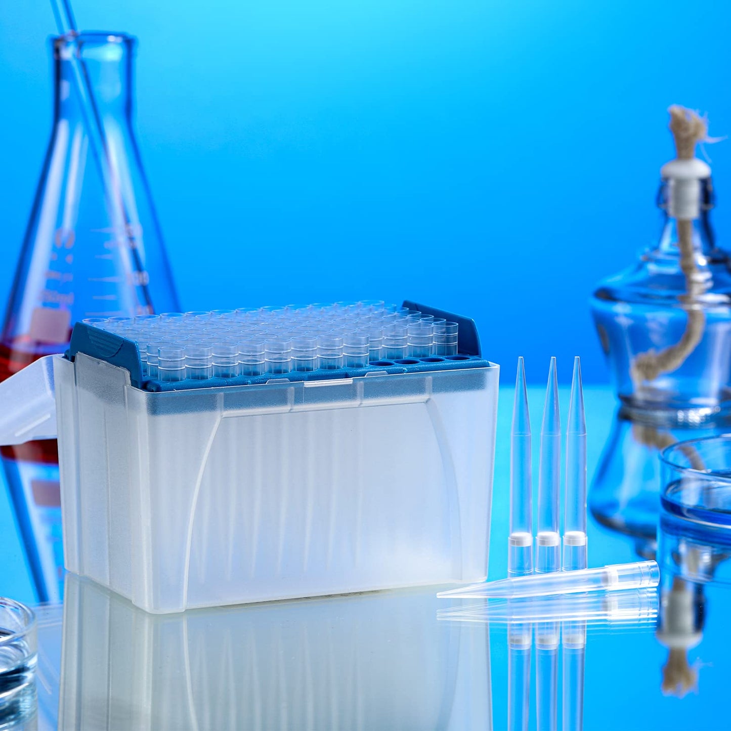 1000µL Filtering Pipette Tips - Universal Filter Pipettor Tips-Racked(Box),RNase/DNase Free & Pyrogen Safe,Clear,96 Tips/Rack Pk x 10 Racks (960 Tips)