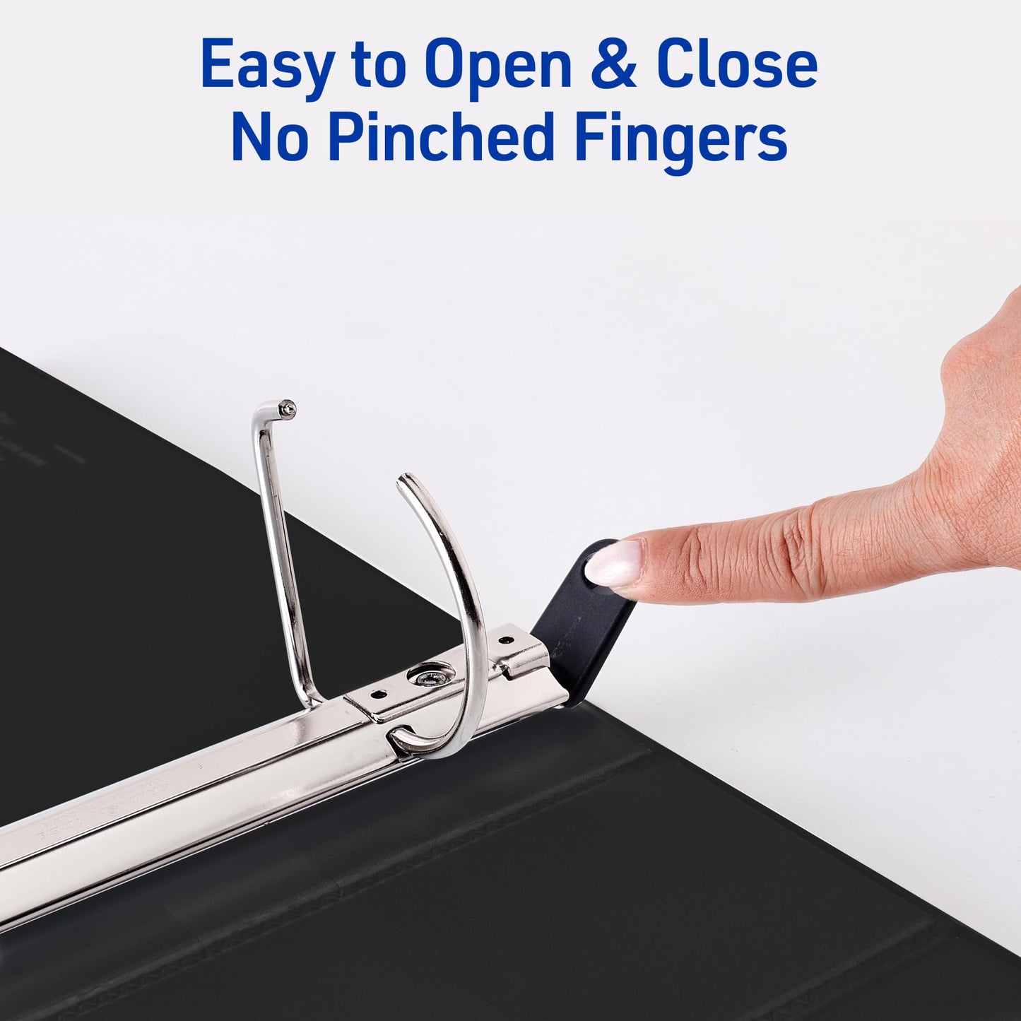 Avery Heavy-Duty View 3 Ring Binders, 2 Inch One Touch Slant Rings, 530-Sheet Capacity, DuraHinge, 2.8 Inch Wide Spine, Customizable Clear Cover and Spine, Black Binders (6-Pack of 79692)