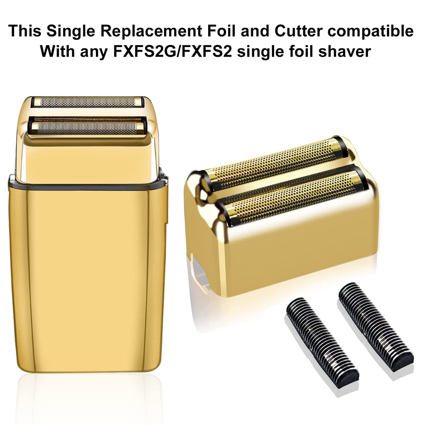 3 pack Professional Replacement Foil and Cutters for BaBylissPRO Barberology Double Foil Shaver, Compatible with BaBylissPRO Barberology FXFS2 Shaver，Gold