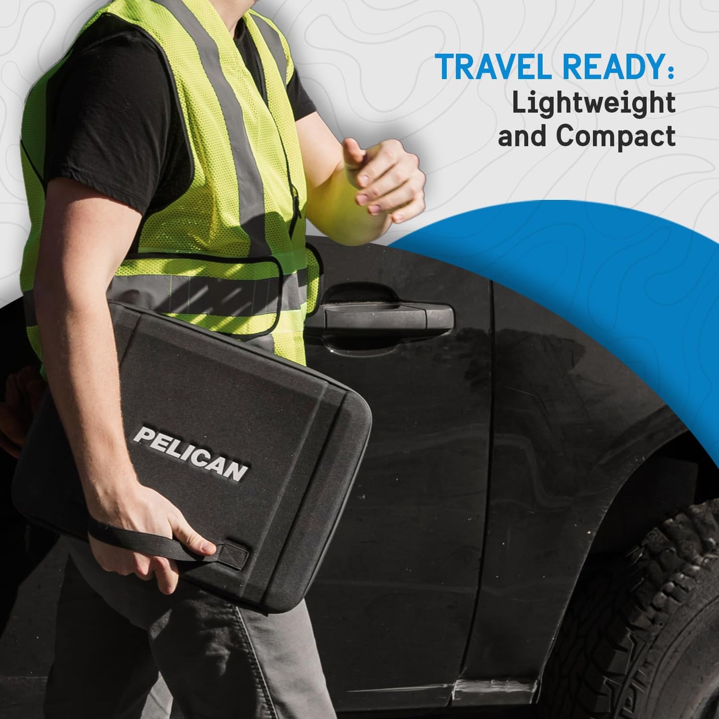 Pelican Adventurer Laptop Bag/Case 14.2 Inch - Elastic Carrying Handle, Secure Zip Lock, Waterproof, Scratchproof, Heavy Duty Laptop Sleeve for All Laptops 12 to 14.2 Inches - Black