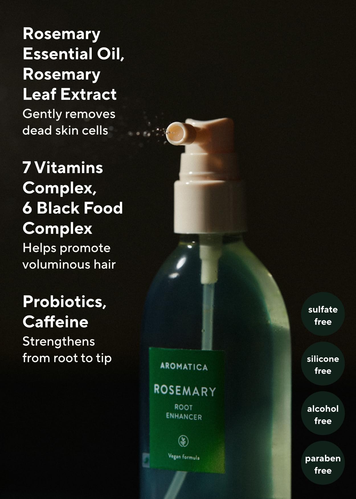 AROMATICA Rosemary Root Enhancer & Wooden Scalp Massager Set - Hair Scalp Massager with Rosemary Water Scalp Serum for Hair Growth, hair care for women