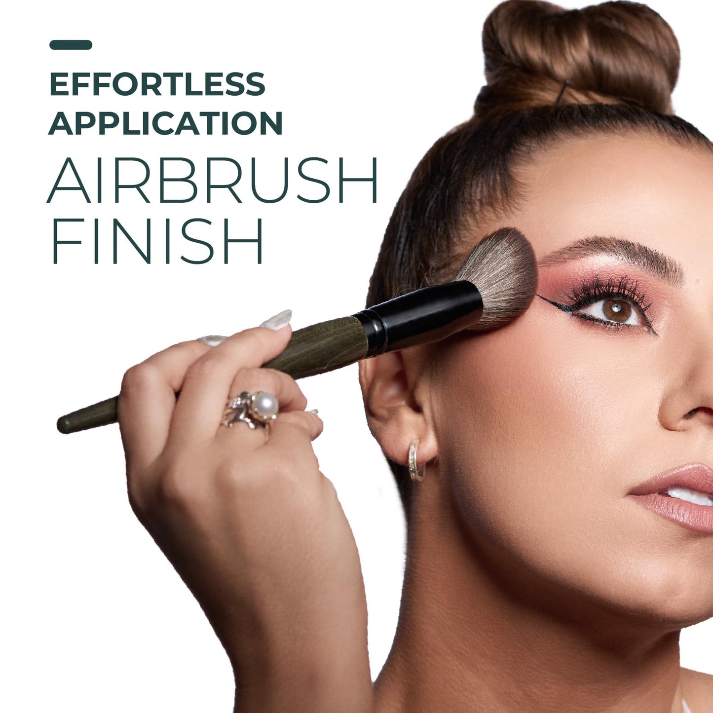 Rose and Ben Beauty C41 Blush Brush | Professional Brush for Flawless Makeup Application | Angled Non-Shedding & Cruelty-Free for Pressed, Powder, & Cream Cosmetics