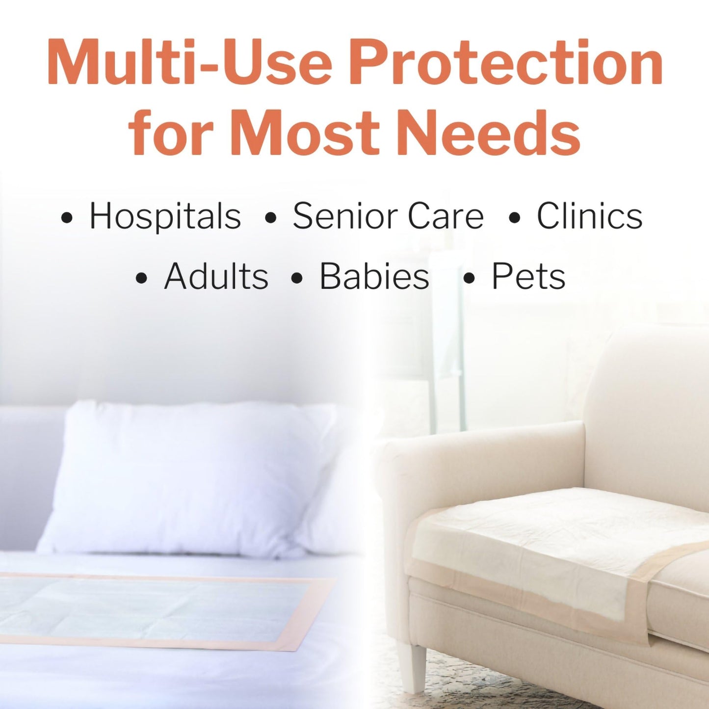 McKesson Ultra Underpads, Incontinence Bed Pads 30" x 30" [100 Count], Heavy Absorbency, Disposable Chux Pads for Adults, Elderly, and Baby, Pee Pads