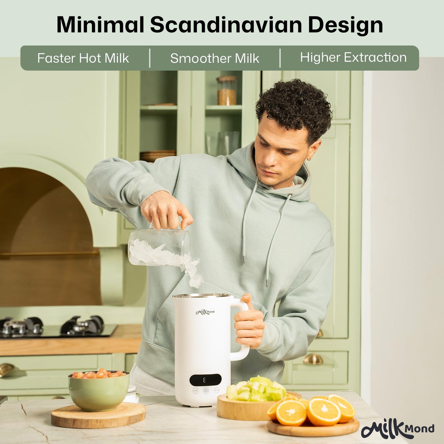 8-in-1, 32oz Nut Milk Maker Machine – Creamy Almond, Oat, Soy Milk, Soup Maker & Smoothies | Plant Based Beverages | 10 Stainless Steel Blades, Auto-Clean, Boil Water/Keep Warm | 12-Hour Delay Start
