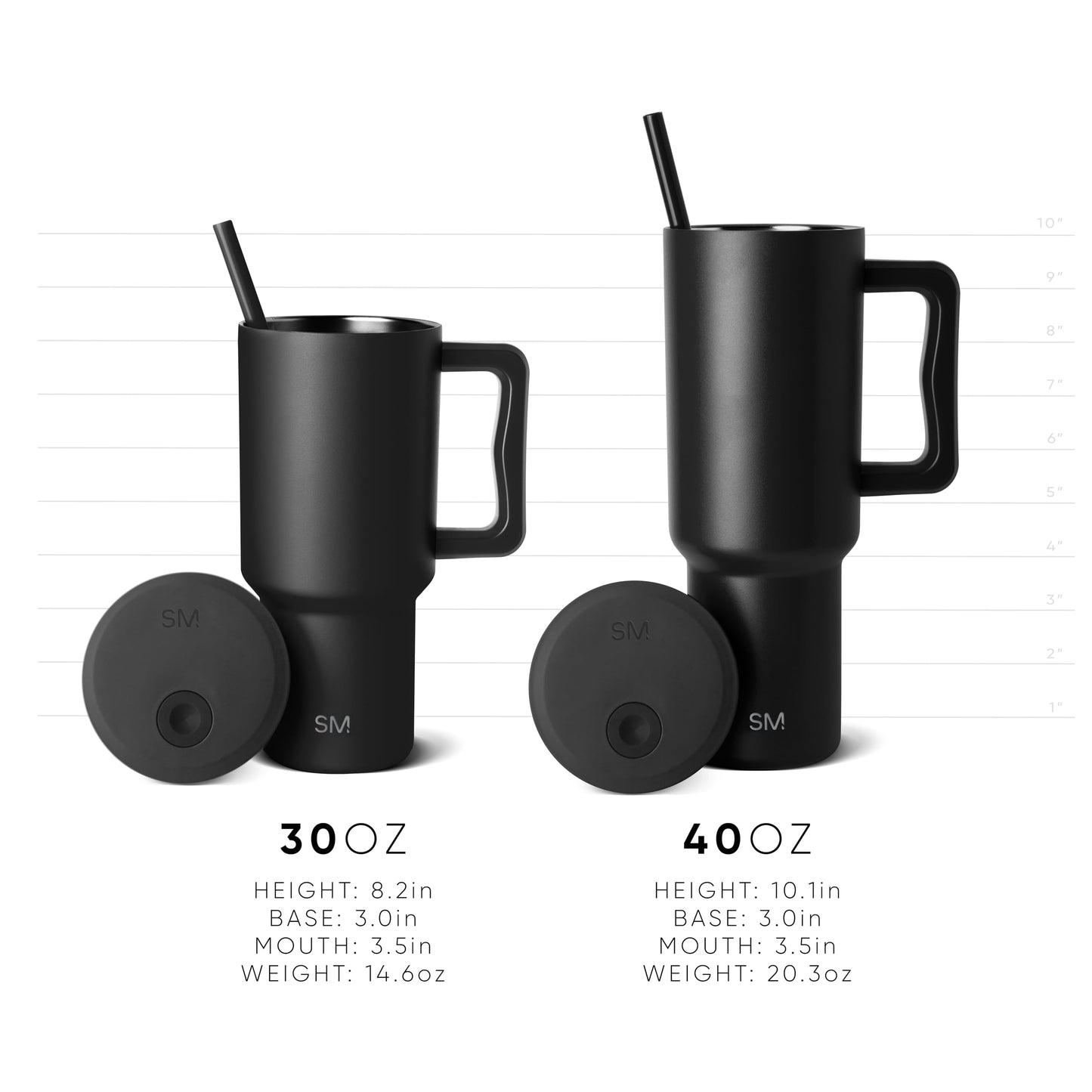 Simple Modern 40 oz Trek Tumbler with Handle and Straw Lid | Cup Holder Friendly Insulated Stainless Steel Travel Mug | Cream