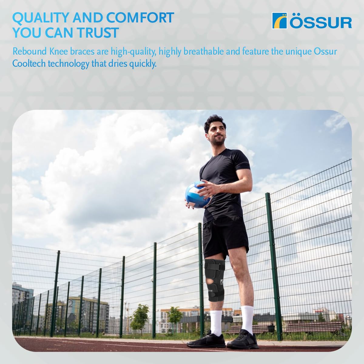 Össur Rebound Knee Wrap - Premium Compression for Personalized Knee Support, Stability, and Comfort in Sports, Workouts, and Everyday Wear - Enhance Knee Health and Performance (Large)
