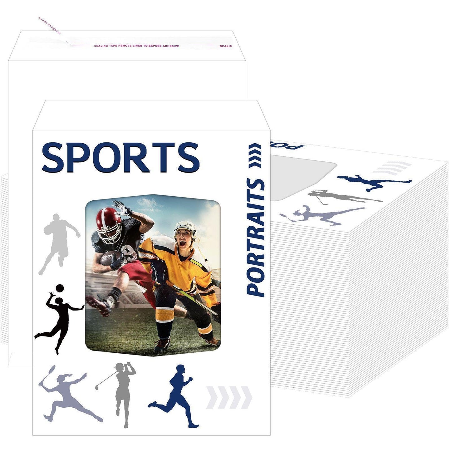 Humyoun 100 Pcs Photo Sports Envelopes Photo Envelopes 8 3/4'' x 11 1/8'' Portrait Envelope with 5'' x 6'' Plastine Window for Photos Catalog Magazine Brochures Certificates Company Calendar
