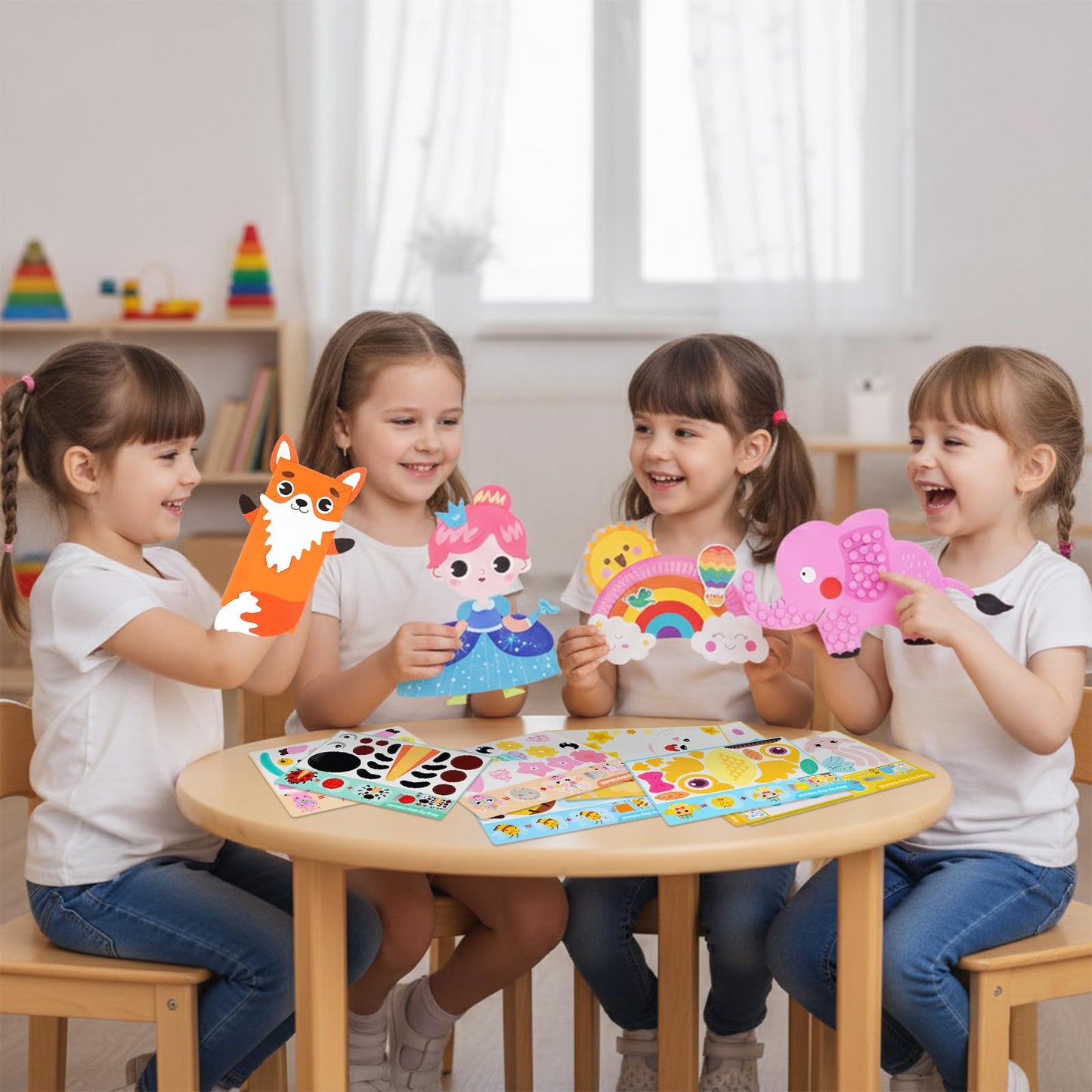 20 Animal Arts & Crafts Kit for Kids 4-6, All-Inclusive Toddler Craft Box with Paper Plates, Puppets, Fun Activities, Tigers, Lions (134 characters) (Princess)