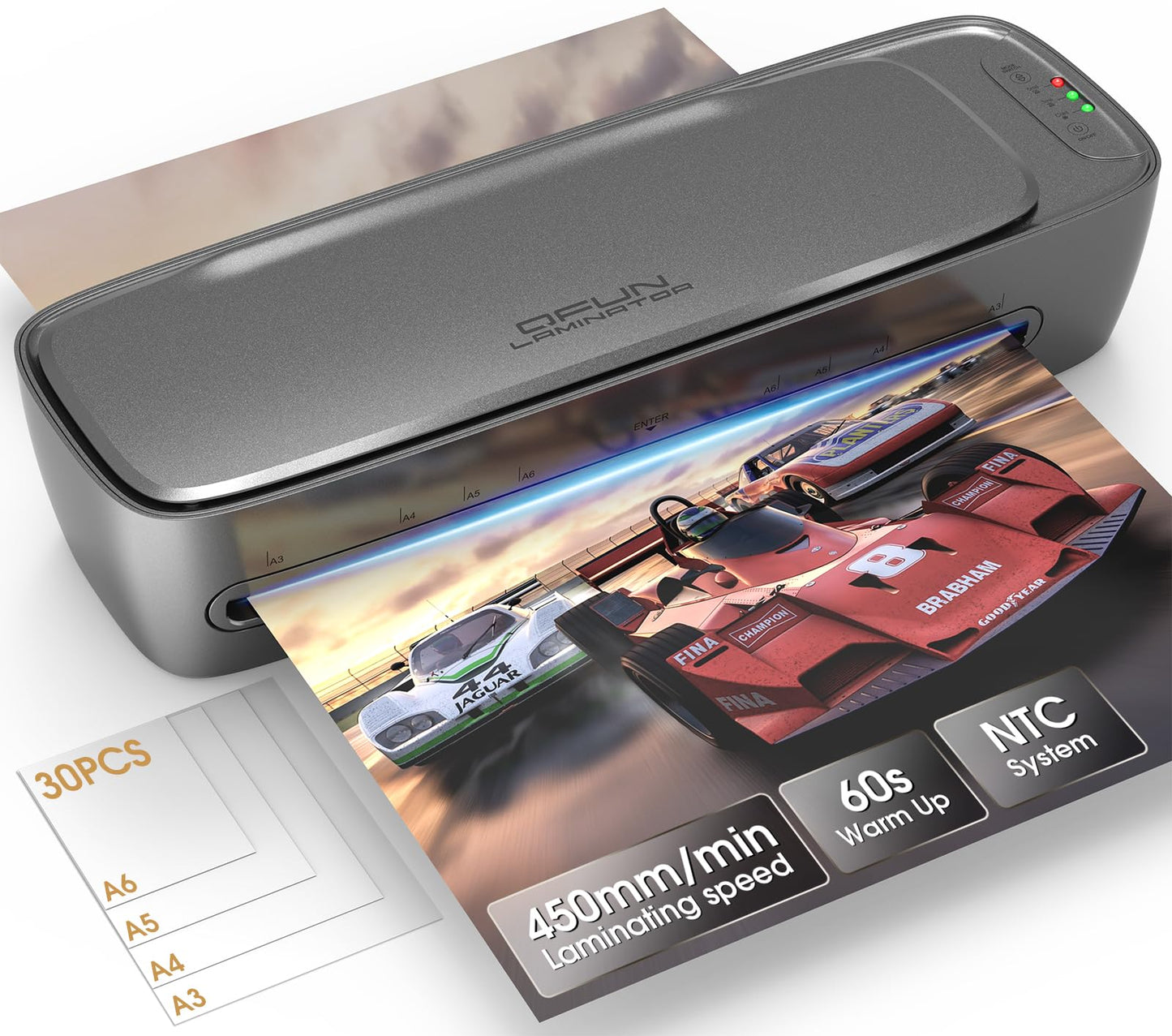 Qfun Laminator Machine 13 Inch Thermal Laminating machine 11x17 with Sheets, Cold Hot Lamination Machine 60S Warm Up Personal Laminator for Teachers, Large A3 Paper Laminate Kit for Office School Home