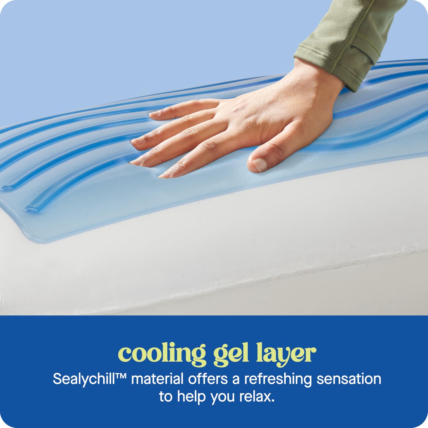 Sealy Dreamlife King Size Memory Foam Cooling Pillow with SealyChill Cooling Gel, Removable Machine-Washable Cover, Made in the USA, White