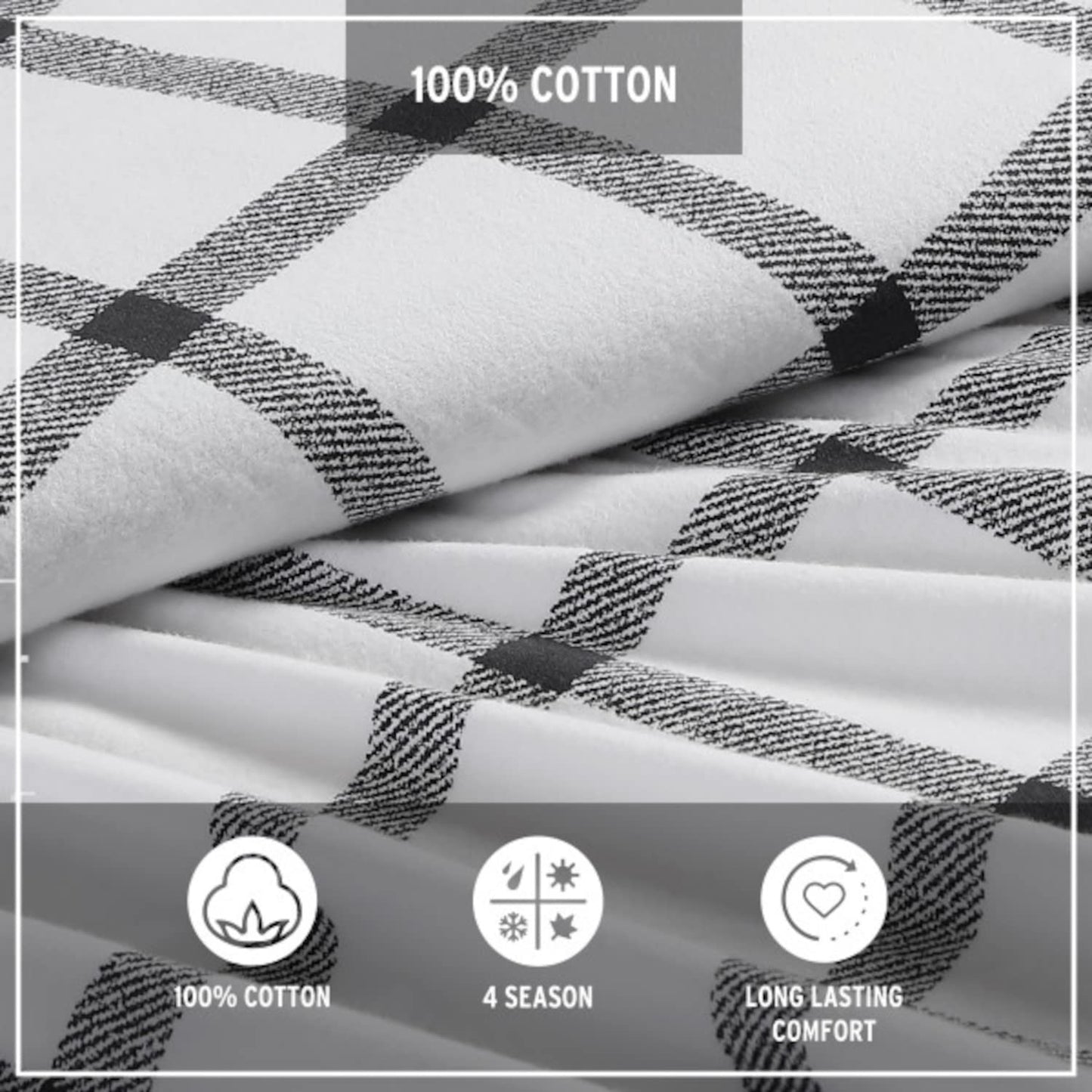 Eddie Bauer - King Sheets, Cotton Flannel Bedding Set, Brushed For Extra Softness, Cozy Home Decor (Bunkhouse Plaid, King)