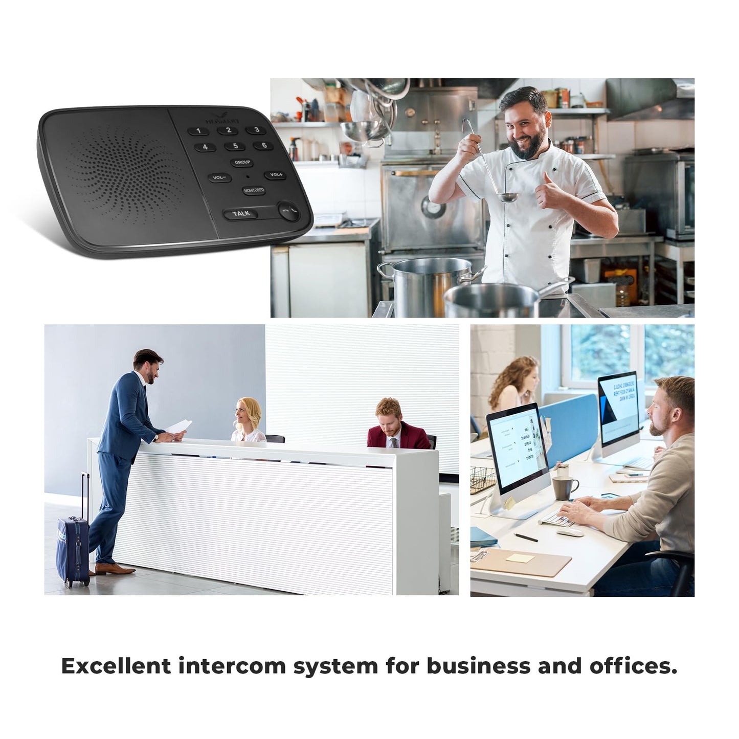 Hosmart UltraSpeak Pro Intercoms Wireless for Home, 2024 Two-Way Real-time Intercom Full Duplex Wireless Intercom System for Home Use, House Intercom System for Business with 1200 Feet Range