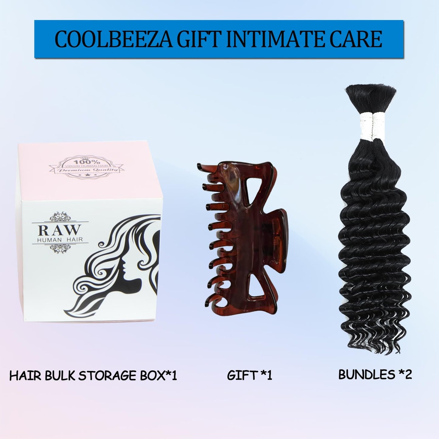 Coolbeeza Human Braiding Hair 22 Inch Deep Water Wave Bulk Human Hair for Braiding 12A Brazilian Virgin Curly Hair for Boho Braids Wet and Wavy No Weft 2 Bundles 100g Hair Extensions
