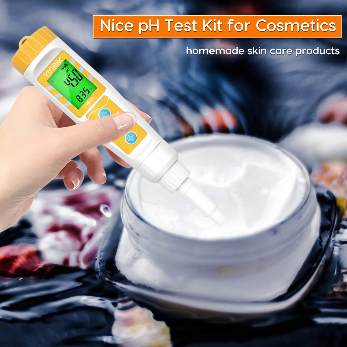 YINMIK Food pH Meter with Extra pH Replaceable Probe,Digital pH Tester for Sourdough and Bread,Food pH Tester for Meat,Canning,Cheese,Solid Samples, Soft Soil and Water…