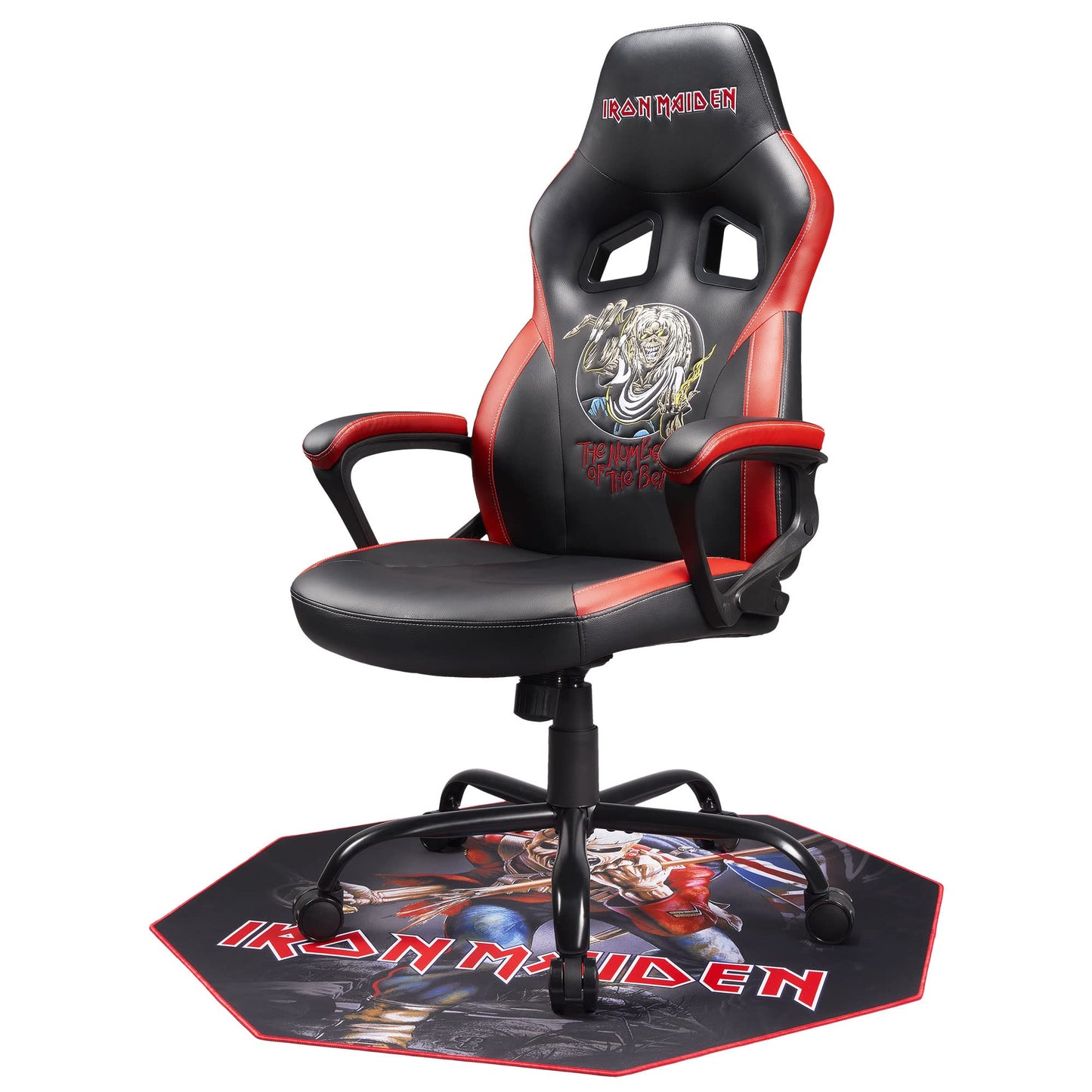 SUBSONIC Iron Maiden - Non-Slip Gamer Floor Mat for Gaming and Office Chair