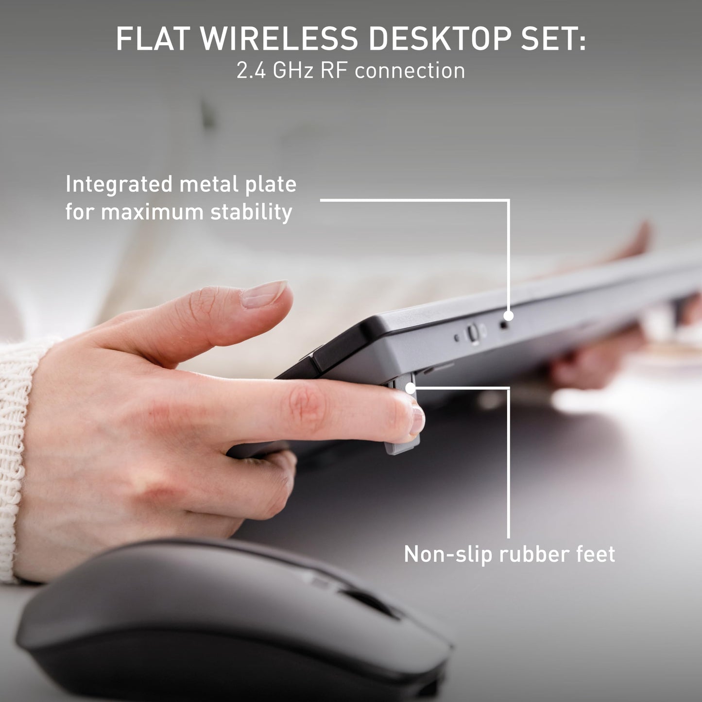 CHERRY Stream Desktop - Wireless Keyboard and Mouse Combo - US Layout - QWERTY Keyboard - Black
