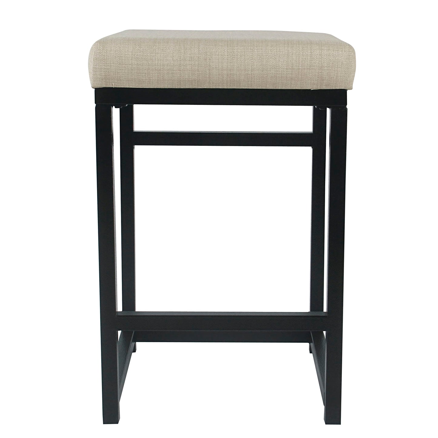 Homepop Home Decor | Modern 24-Inch Counter Stool | Backless Metal Frame Bar Stools Counter Height | Decorative Home Furniture, Natural