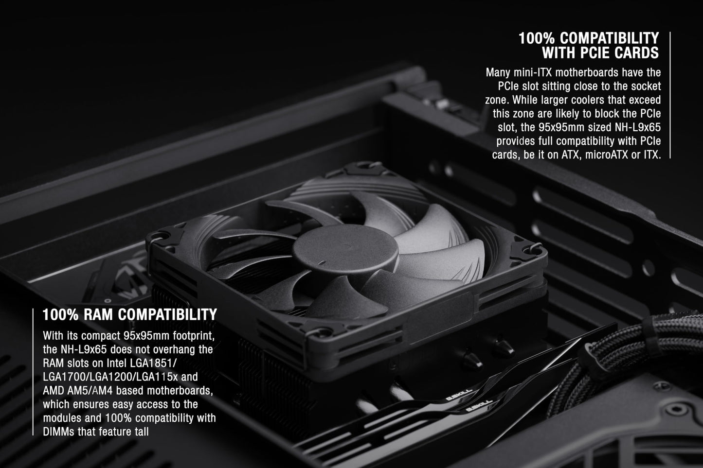 Noctua NH-L9x65 chromax.Black, Premium Low-Profile CPU Cooler (65mm, Black)
