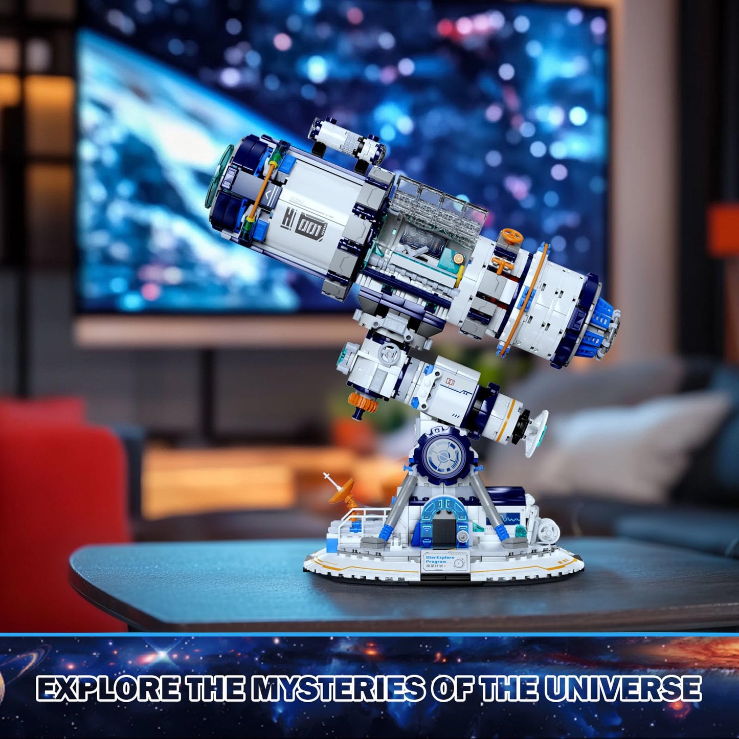 JMBricklayer Space Telescope Building Sets for Adults, Cool Space Planet Building Toys with Lights 70009, Space Exploration Telescope Model Kits for Teens, Ideal Gift for Space Lovers, Kids 8+(995PCS)