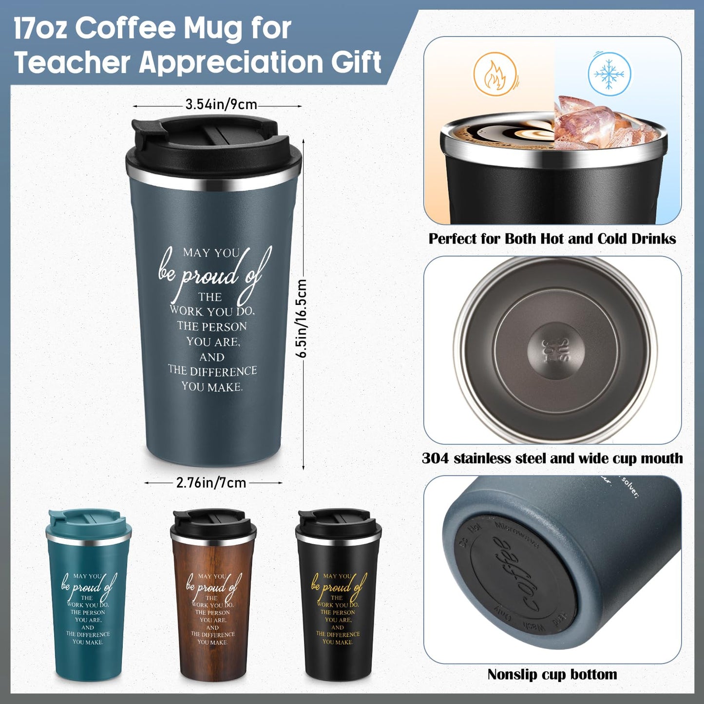 Pickmesh 12 Pcs Teacher Appreciation Gifts End of Year Teacher Gift Set with 17 oz Coffee Tumbler A5 Leather Journal Pen Thank You Birthday Gift for Mem Women Teachers Educator (Mixed Color)