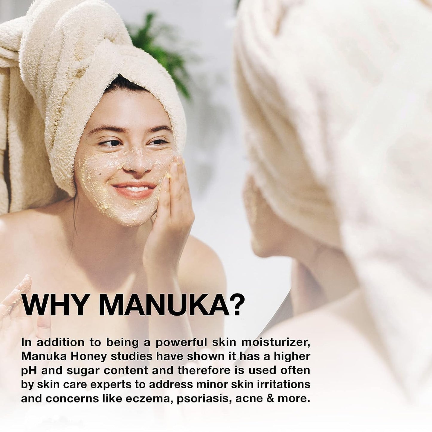 Manuka Honey Eczema Cream (8oz) Moisturizing Lotion Treatment Relief - Itchy, Dry Skin Healing Ointment - Skin-Soothing Moisturizer For Kids, Adults, Baby Body Mousse Honey Creme Eczema, Psoriasis