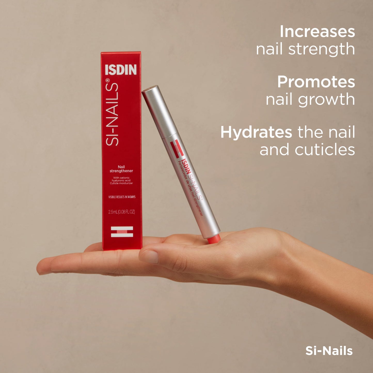 ISDIN SI-NAILS Nail Strengthener Cuticle Serum Treatment with Hyaluronic Acid , 0.08 Fl Oz (Pack of 1)
