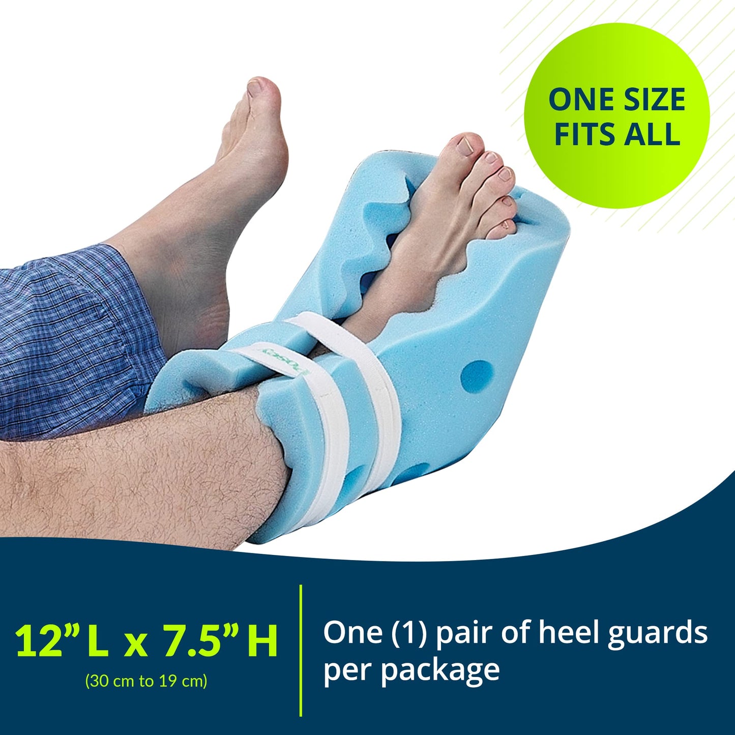 TIDI Posey Heel Guards – One Size Fits All – Foam, Light Blue – Qty: 1 Pair Of Heel Guards Per Package – Foam Heel Protectors For Pressure Injuries – Heel Off-Loading Devices – Home Care (6127)