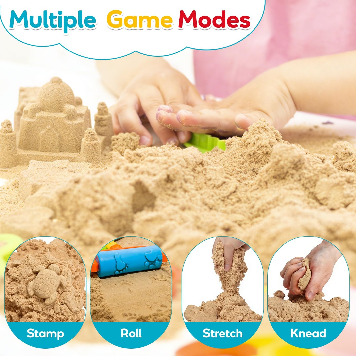 FURWEY 13.3lbs Play Sand, Natural Brown Sensory Sand,Suitable for Children to Shaping, Squeezing and Molding