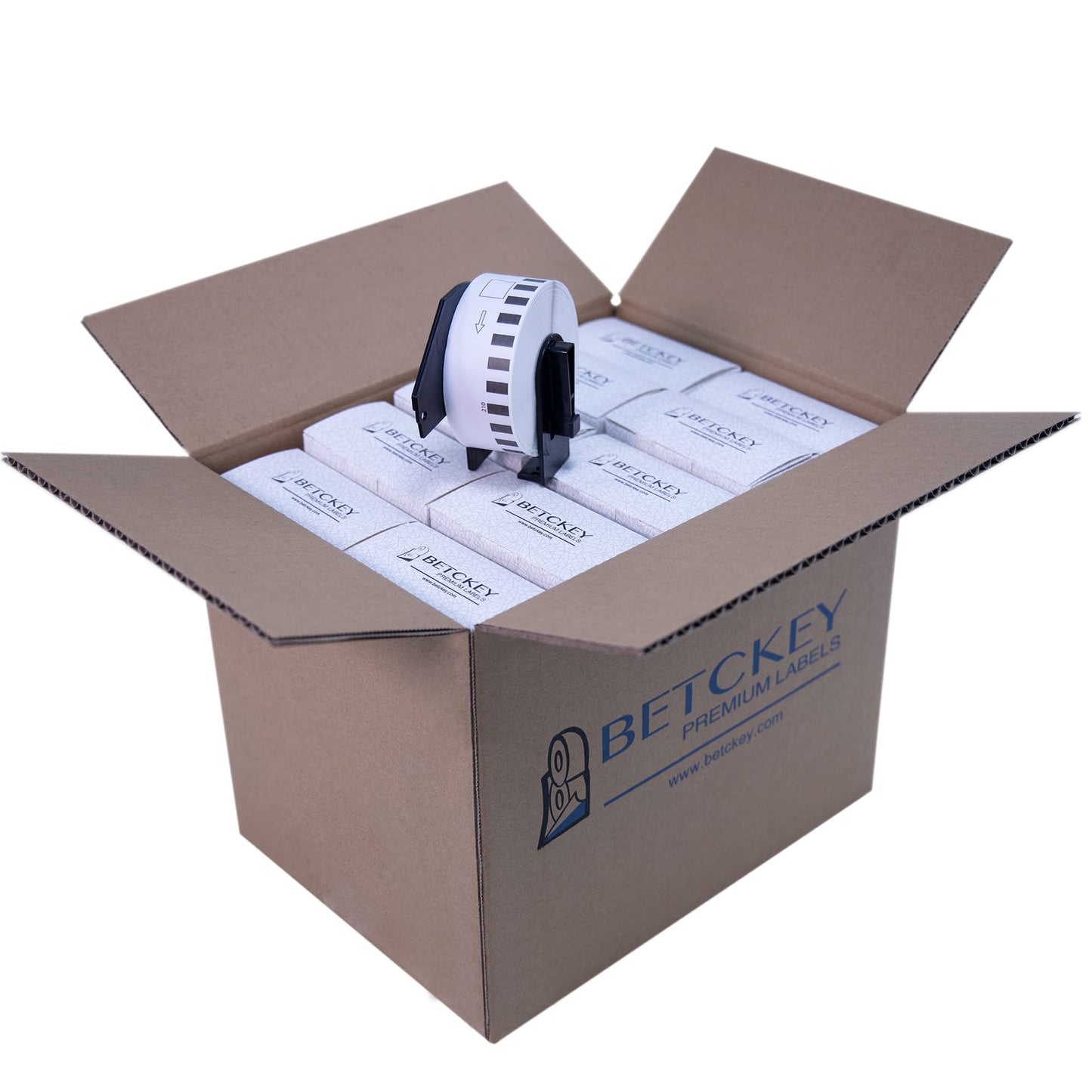 BETCKEY - Compatible Continuous Label Replacement for Brother DK-2210 (1-1/7" x 100'), Use with Brother QL Label Printers [20 Rolls]