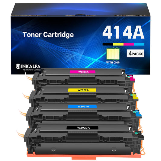 414A 414X Toner Cartridge 4 Pack M479fdw Compatible Replacement for HP 414A Toner Cartridge Color Laserjet Pro MFP M479fdw M479fdn M454dw M454dn M479 Printer Ink with Chip (Black Cyan Yellow Magenta)