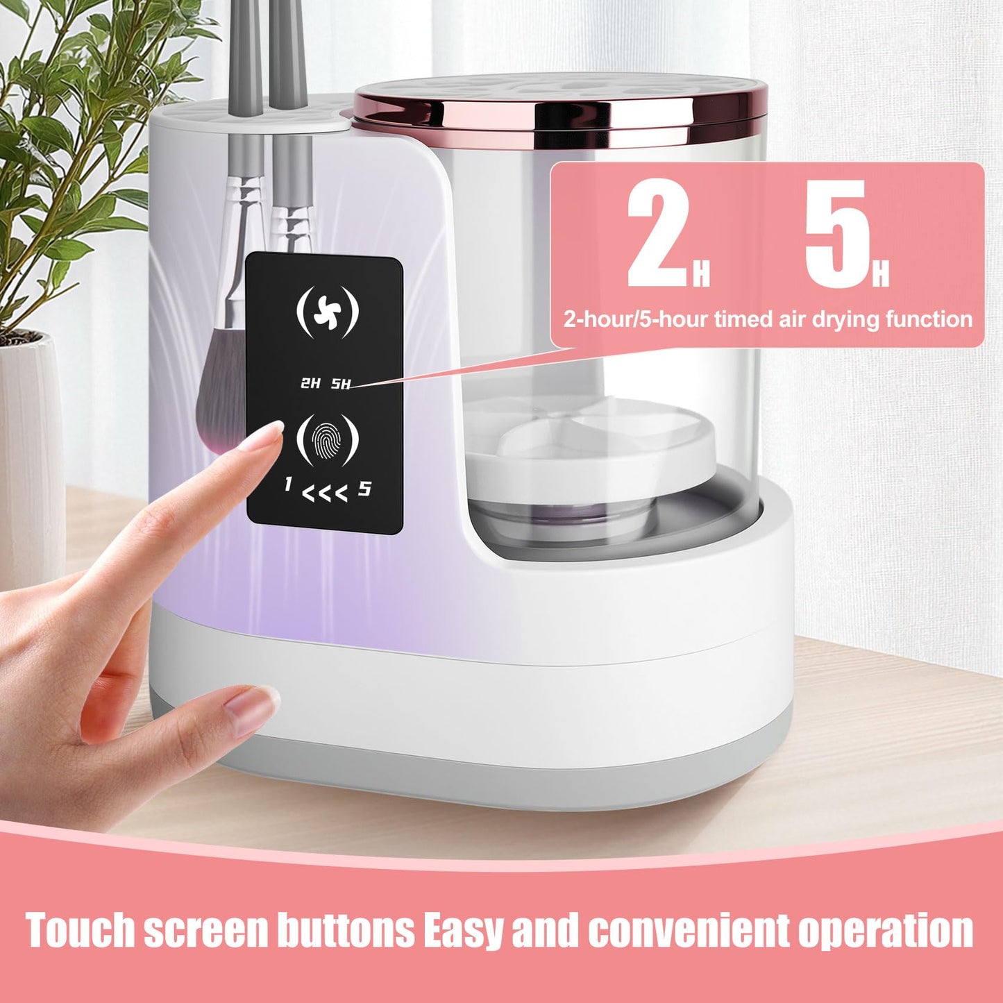 3 IN 1 Makeup Brush Cleaner machine Machine With Make up Brush Dryer- USB Electric Makeup Brush Cleaner. Automatic Washer Cosmetic Brushes Cleaner Tool for All Size Beauty Blender Brush Set, Contour